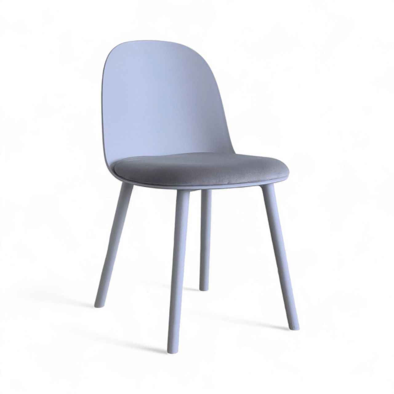 Silla Bondi de diseño con cojín en terciopelo gris para comedor o restaurante