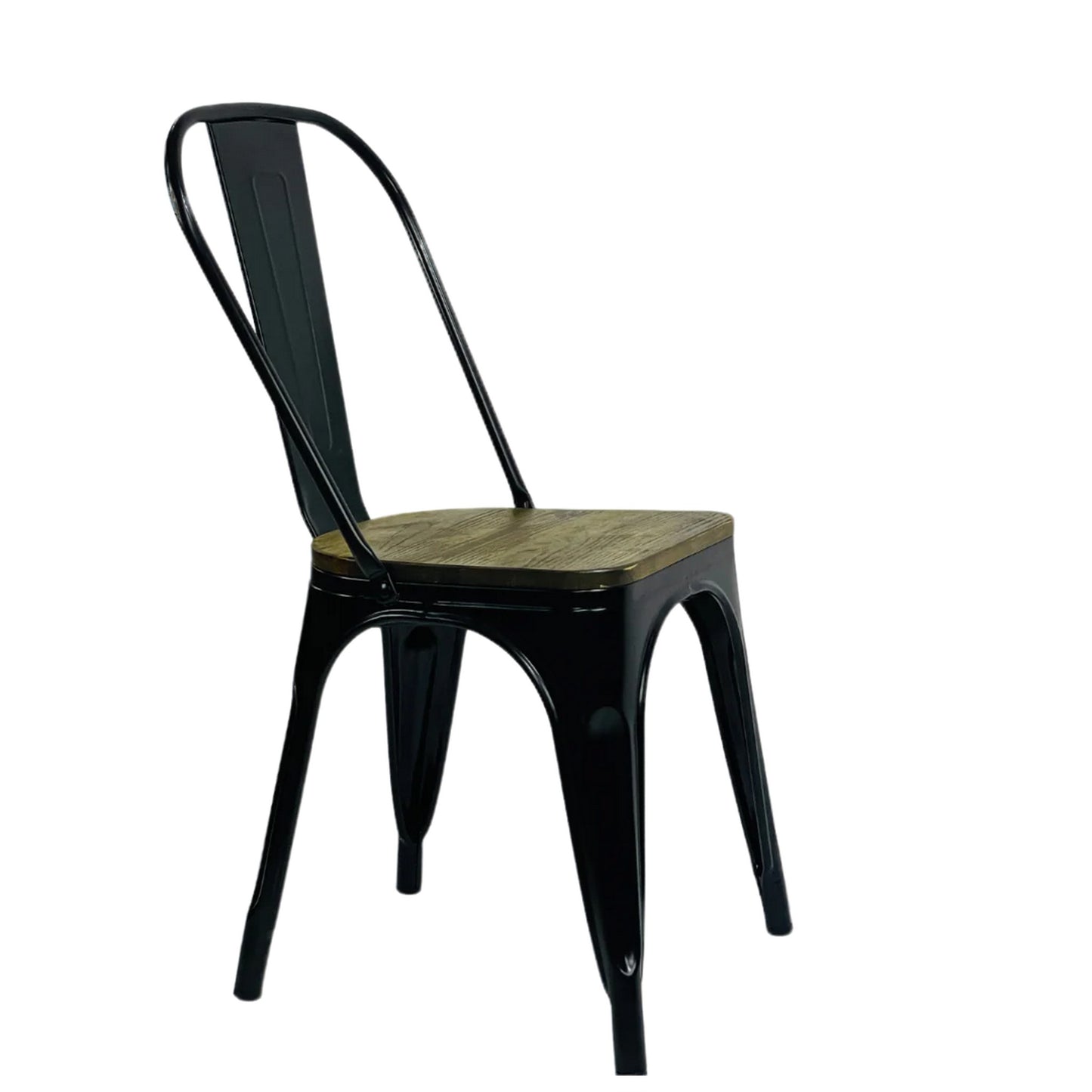Silla Metálica Tolix Asiento Madera