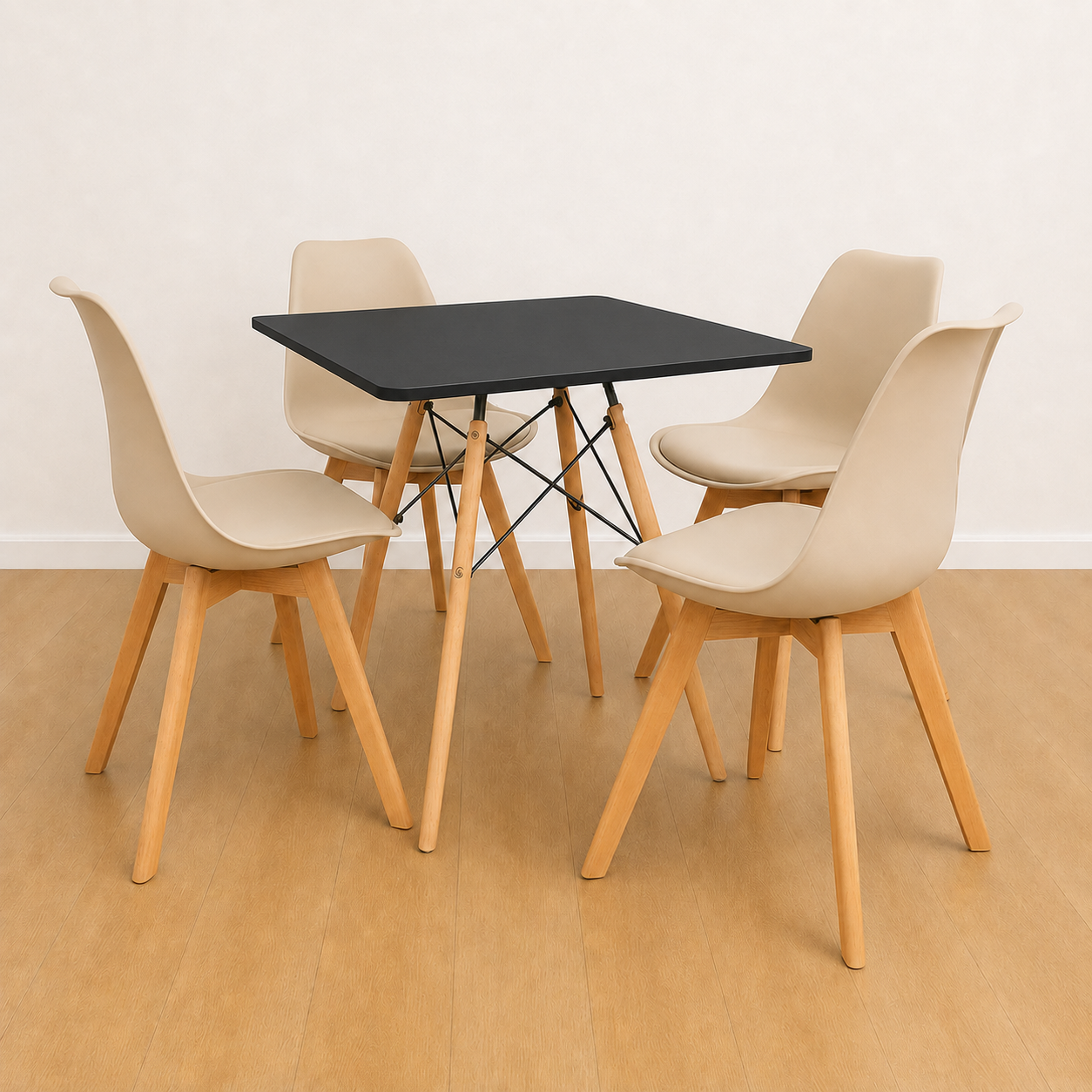 Comedor Minimalista mesa cuadrada con silla Emma Premium