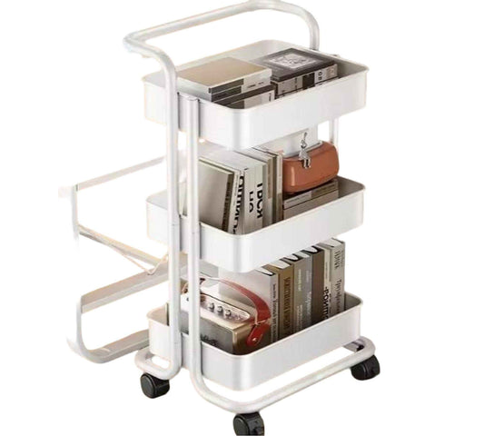 Estante organizador metálico de 3 niveles para productos, accesorios y espacios pequeños