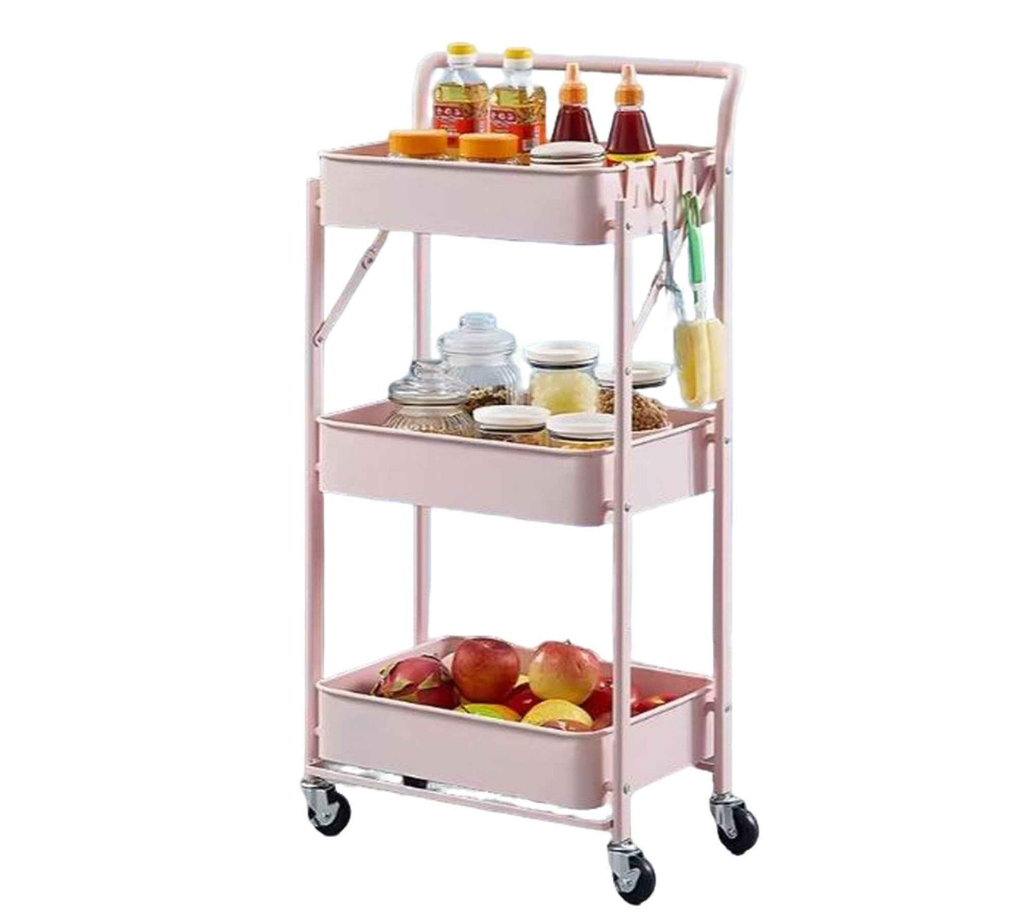 Organizador metálico plegable multiusos para almacenamiento y decoración