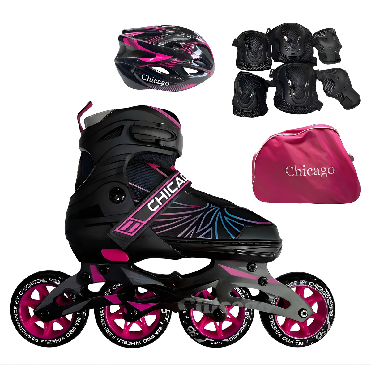 Kit De Patines Semiprofesionales Chicago En Línea Bota Blanda