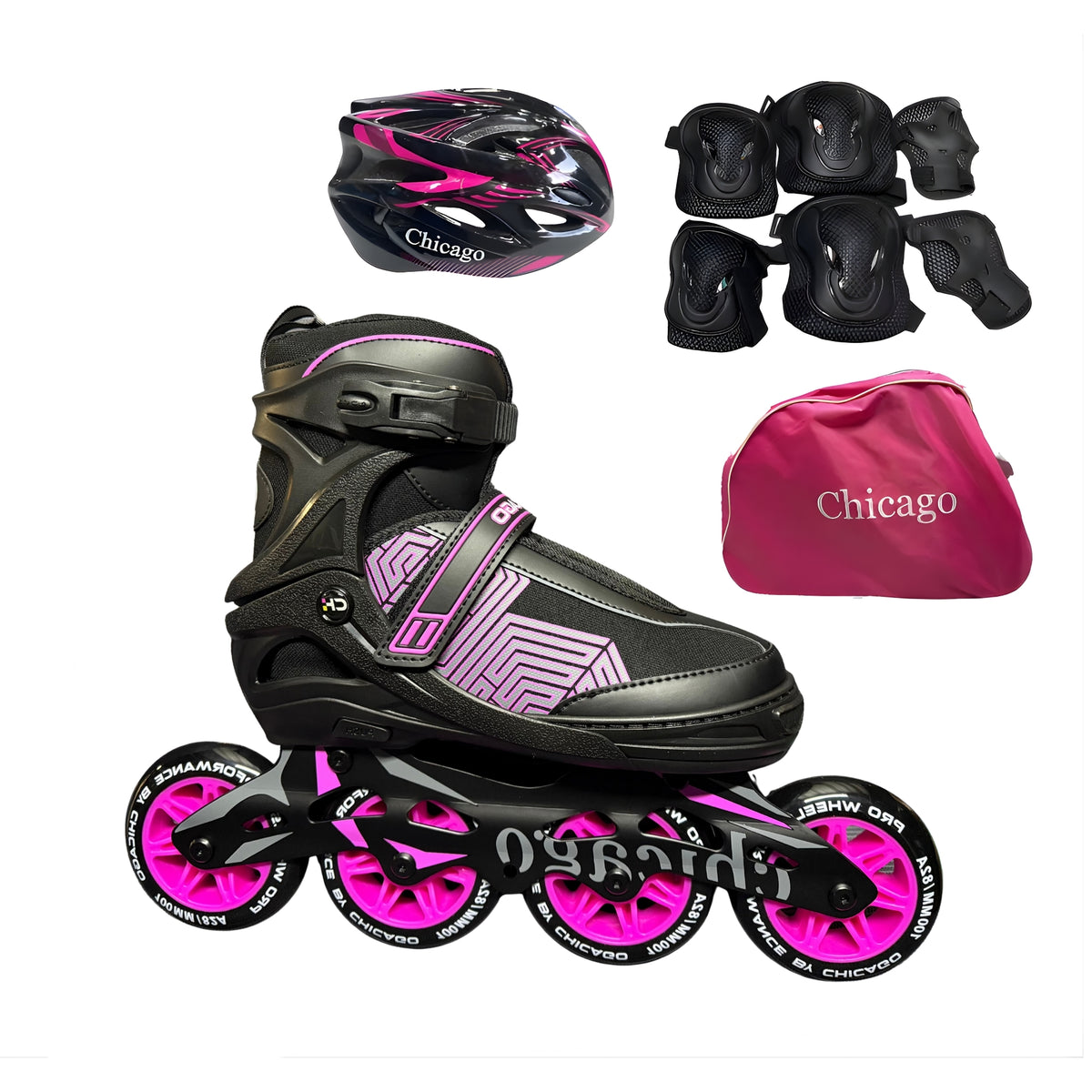 Kit De Patines Semiprofesionales Chicago En Línea Bota Blanda