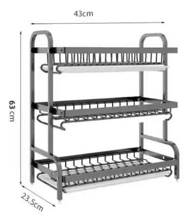 Escurridor de platos ajustable para loza, cubiertos y utensilios de cocina