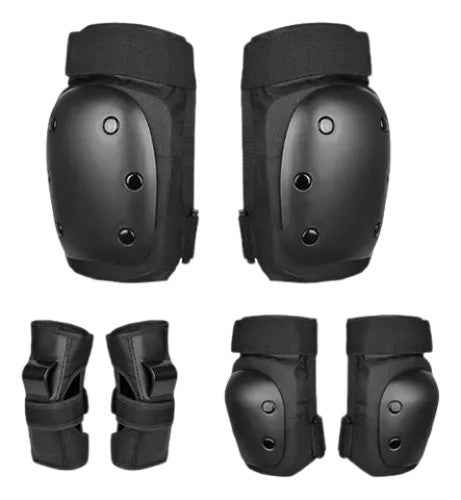 Kit de protección para patinaje con rodilleras, coderas y muñequeras