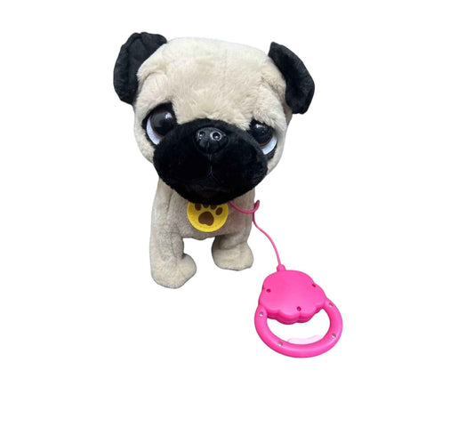 Perro peluche premium blanco y negro con pelota para juego infantil