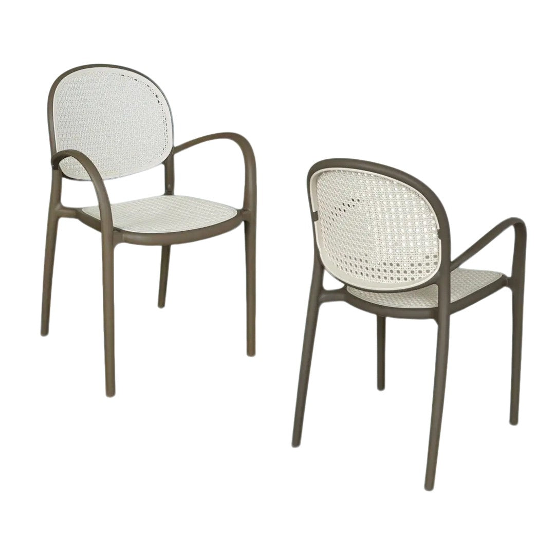 Silla PP Verano Tipo Mimbre con Brazos