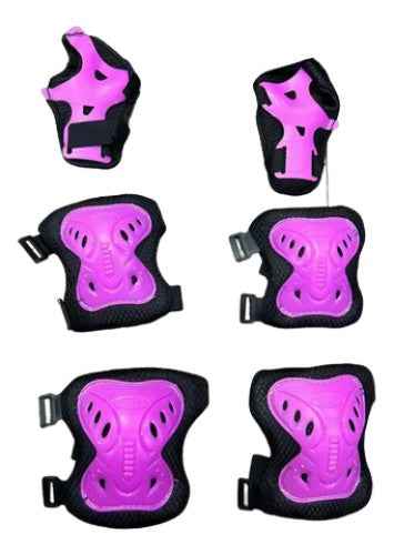 Set de protecciones Chicago rosado para patinaje recreativo talla única