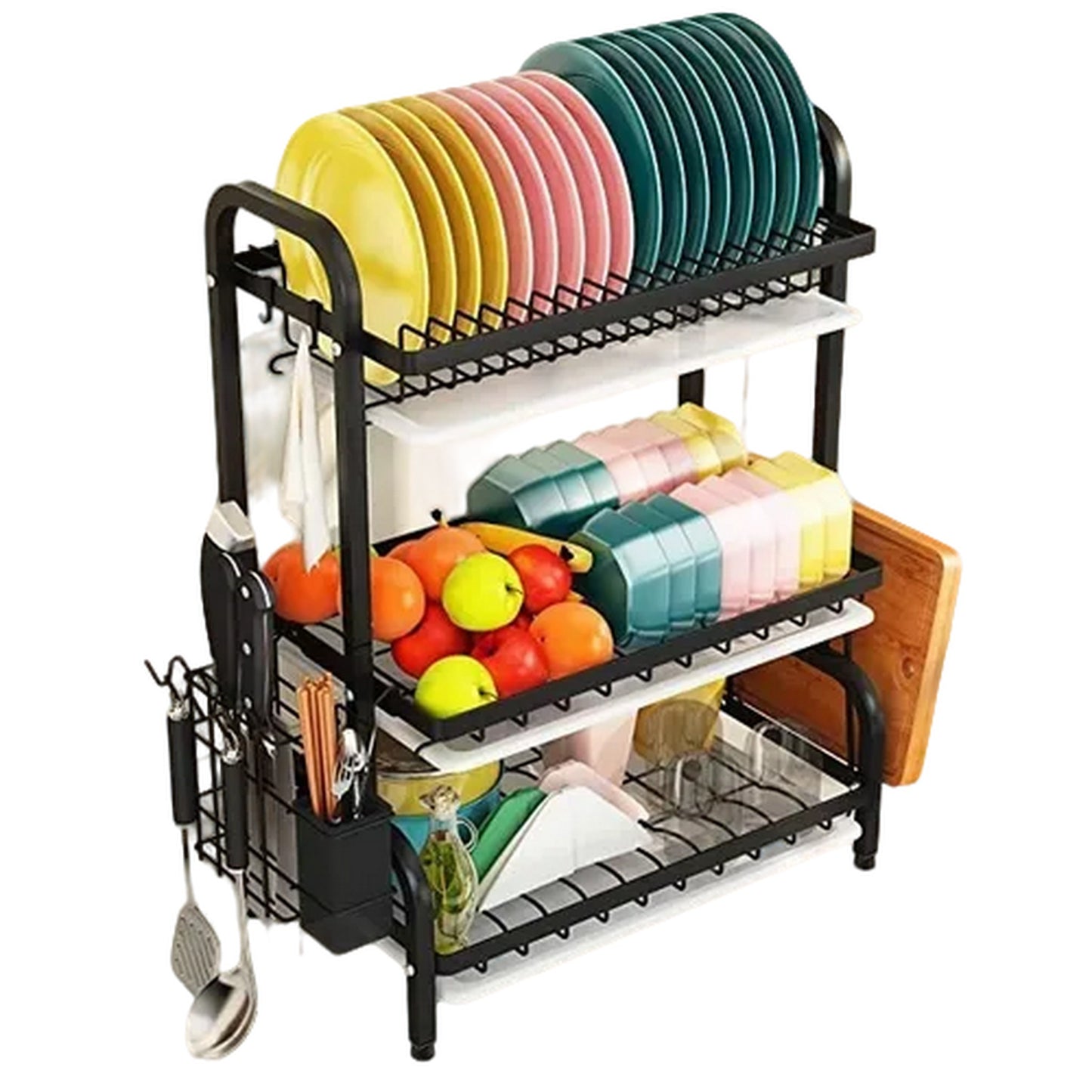 Estante Escurridor De Cocina Para Platos En Hierro 3 Niveles