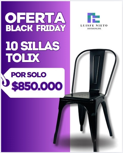 Promoción sillas Tolix metálicas x10 unidades