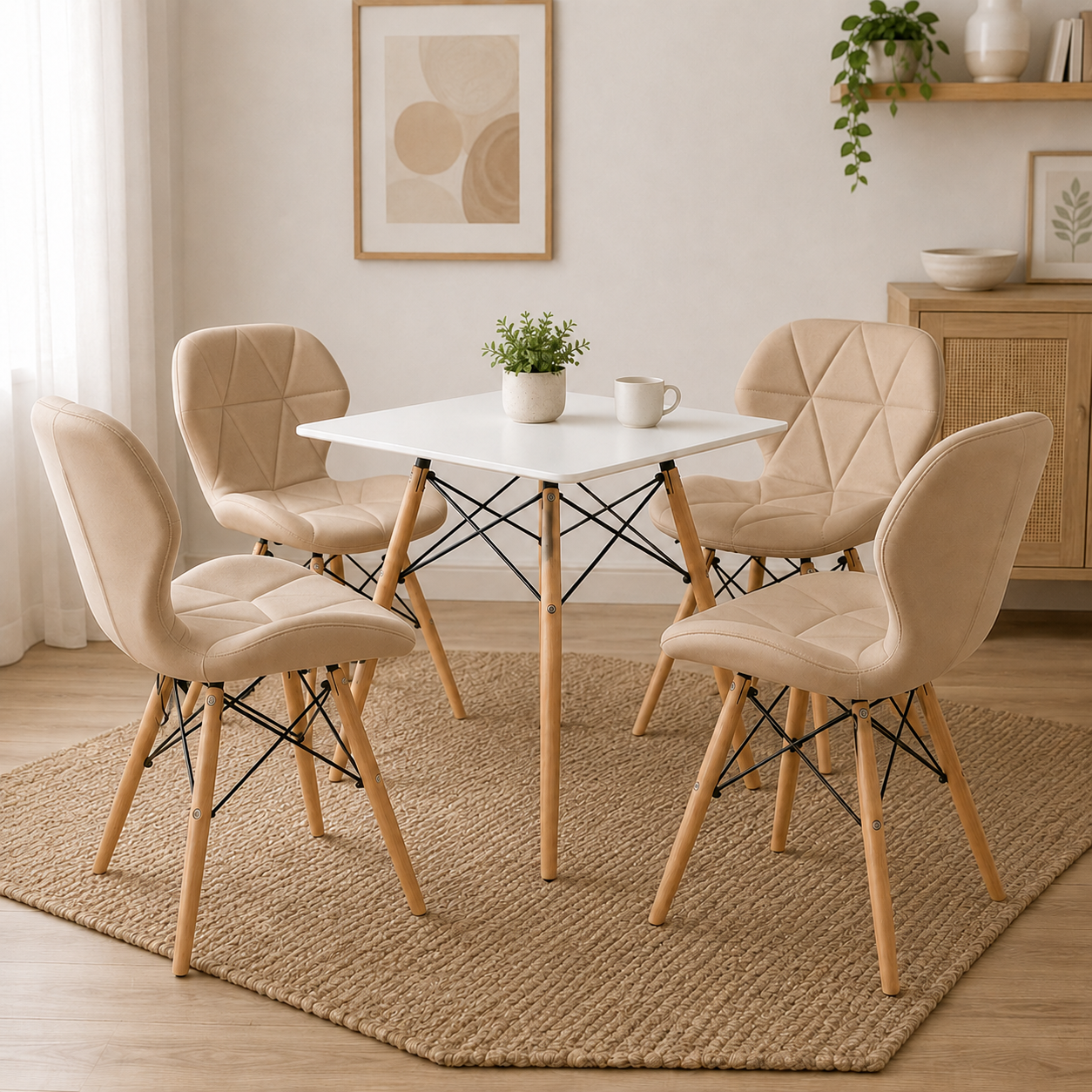 Comedor Mesa Cuadrada con Sillas Mariposa Estandar