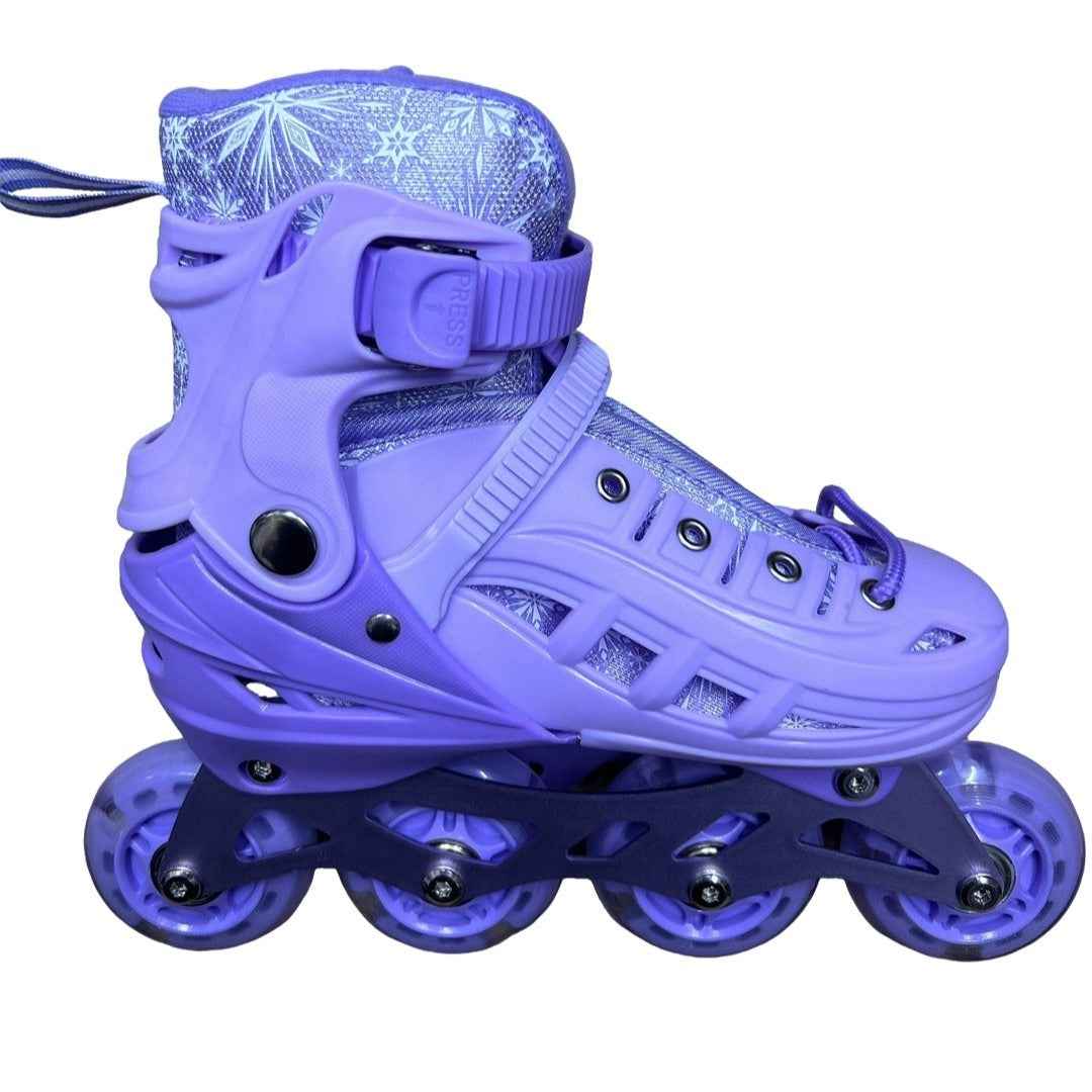 Kit de patines en línea Sport morados con bota dura para niños