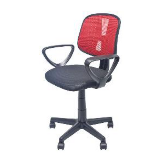 Silla operativa Barcola roja con base giratoria para escritorio o negocio