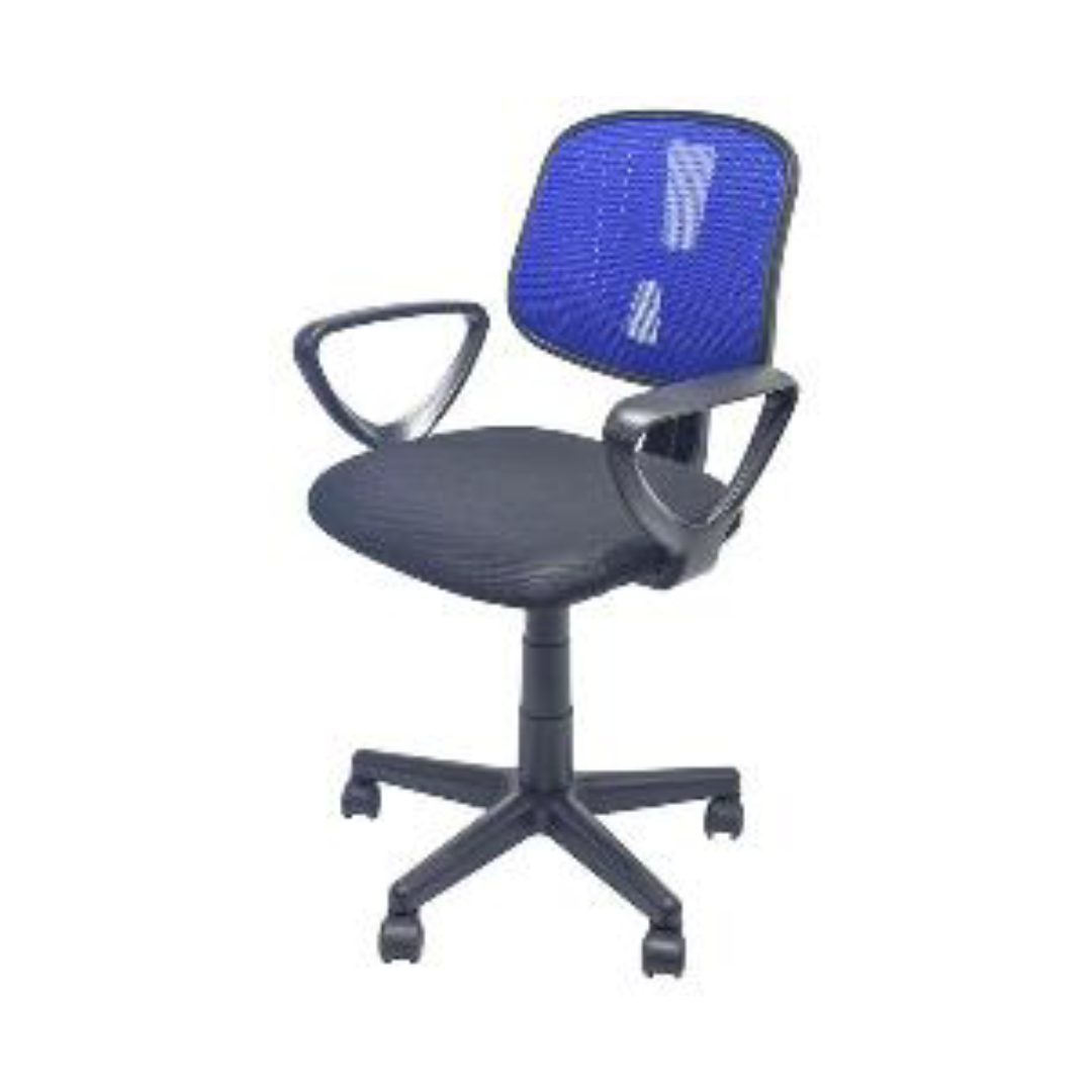 Silla de oficina Barcola azul con ruedas para escritorio, negocio o home office