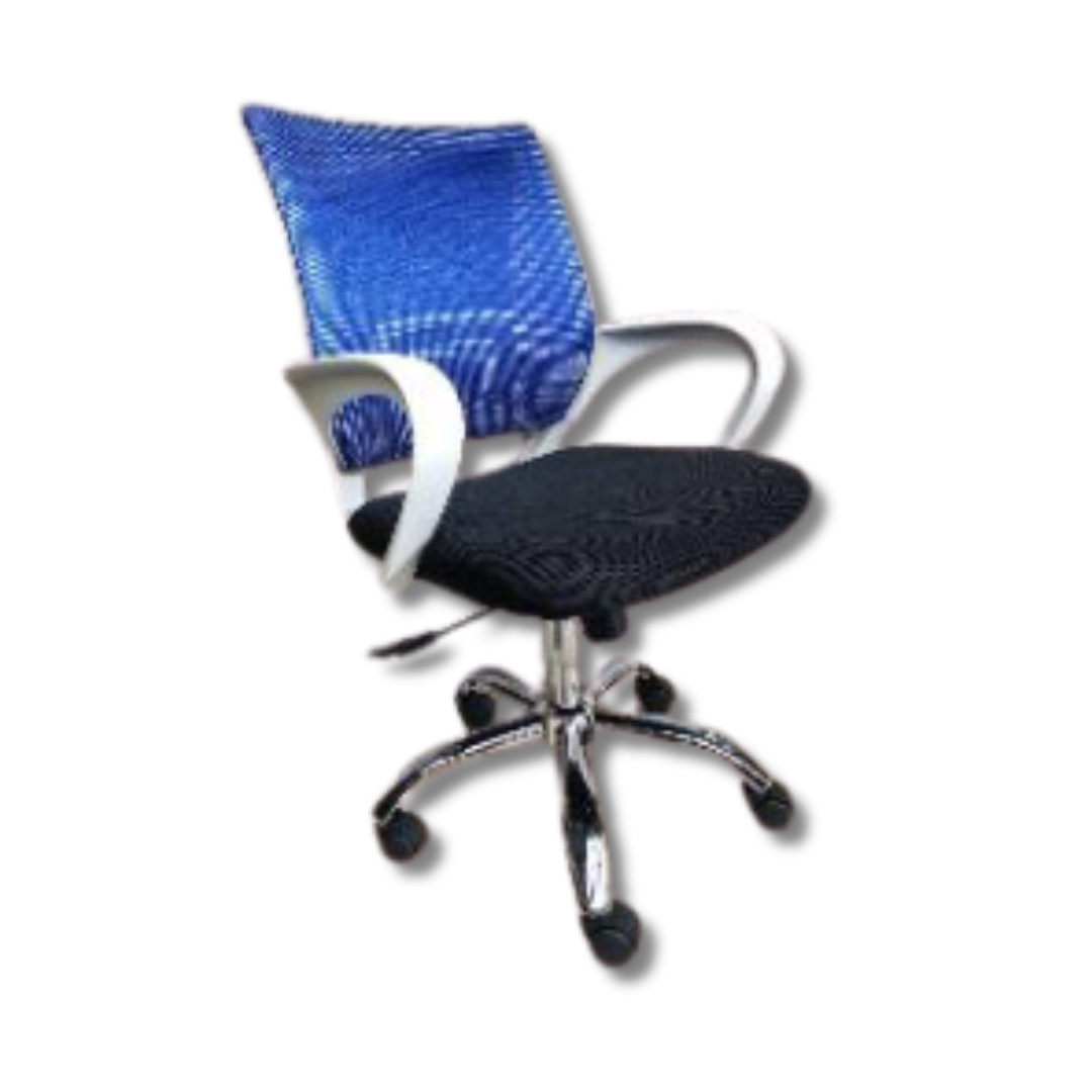 Silla operativa Birkin azul con respaldo para empresa, negocio o escritorio