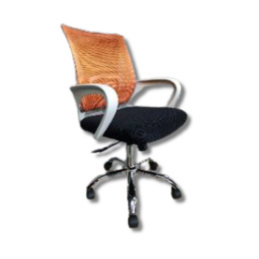 Silla de oficina Birkin naranja con base giratoria para empresa o negocio