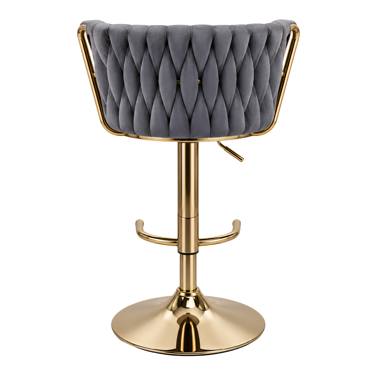 Silla Hogar Giratoria Capitoné de Espaldar Envolvente con Base Dorada
