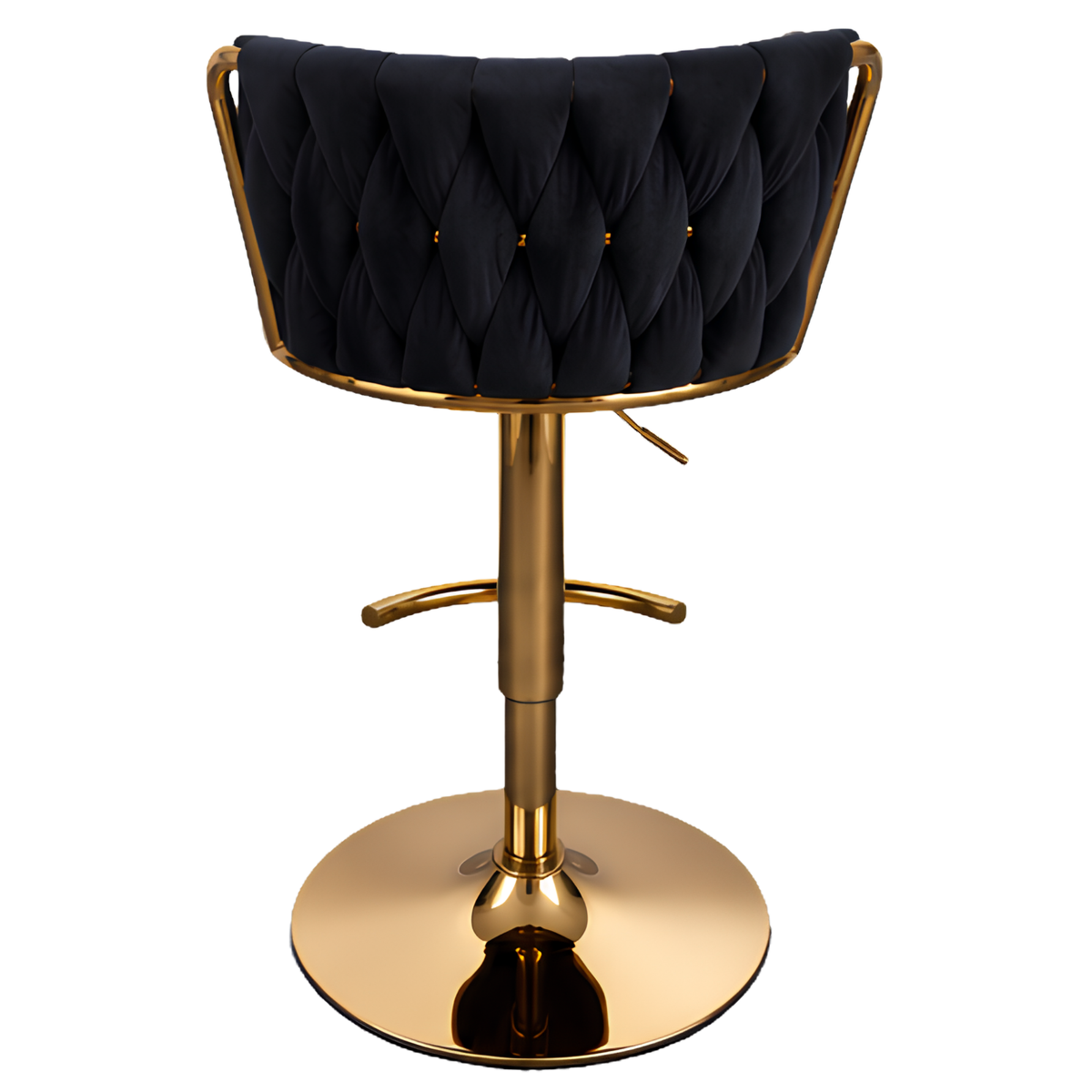 Silla Hogar Giratoria Capitoné de Espaldar Envolvente con Base Dorada