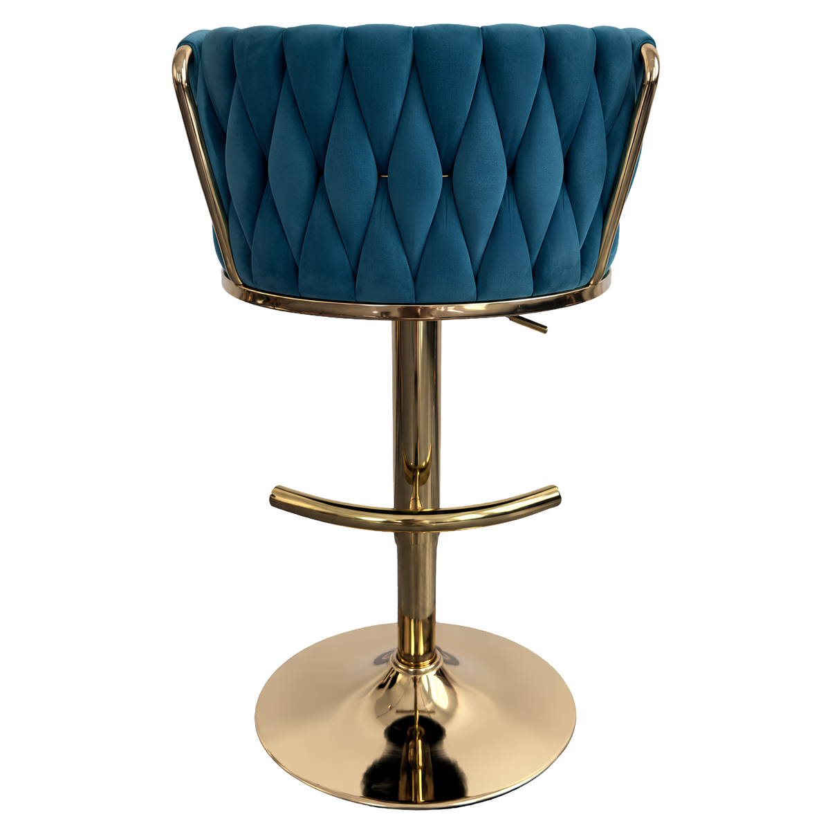 Silla Hogar Giratoria Capitoné de Espaldar Envolvente con Base Dorada