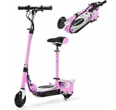 Patineta Scooter Eléctrica Monopatín Niños Adaptable Altura Rojo