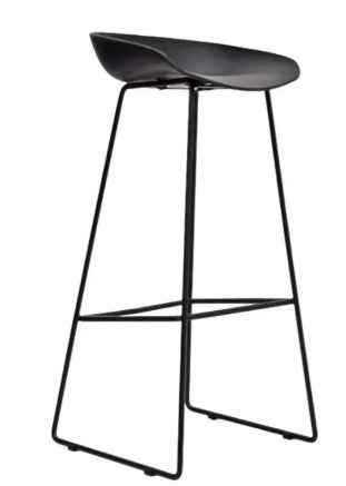 Silla alta Misuri B blanca con estructura metálica para negocio, cafetería o hogar