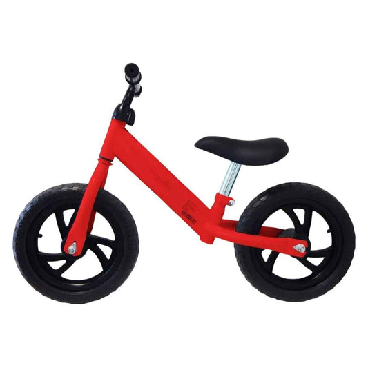Bicicleta de equilibrio roja sin pedales con ruedas plásticas