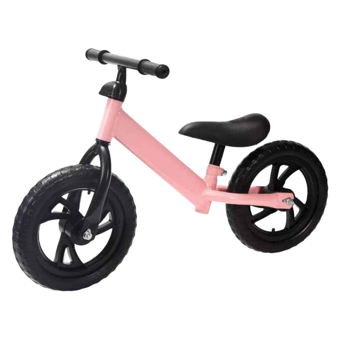 Bicicleta de equilibrio rosada sin pedales con rueda plástica