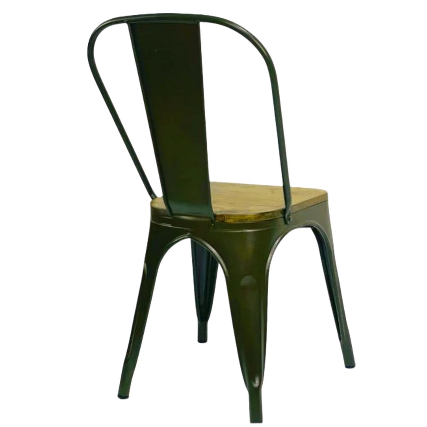 Silla Metálica Tolix Asiento Madera