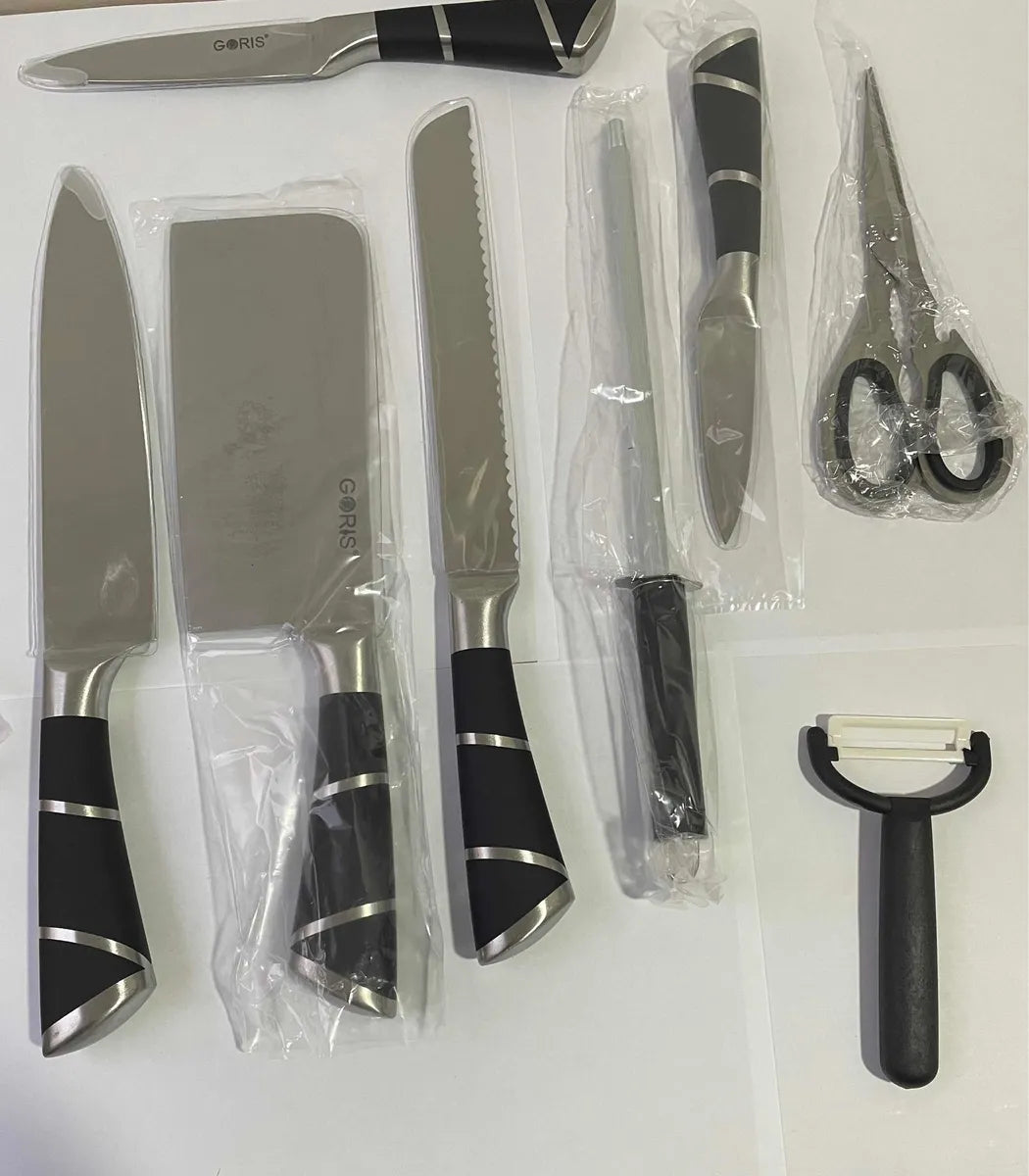 Juego de cuchillos profesionales con soporte para cocina, carnes, frutas y verduras