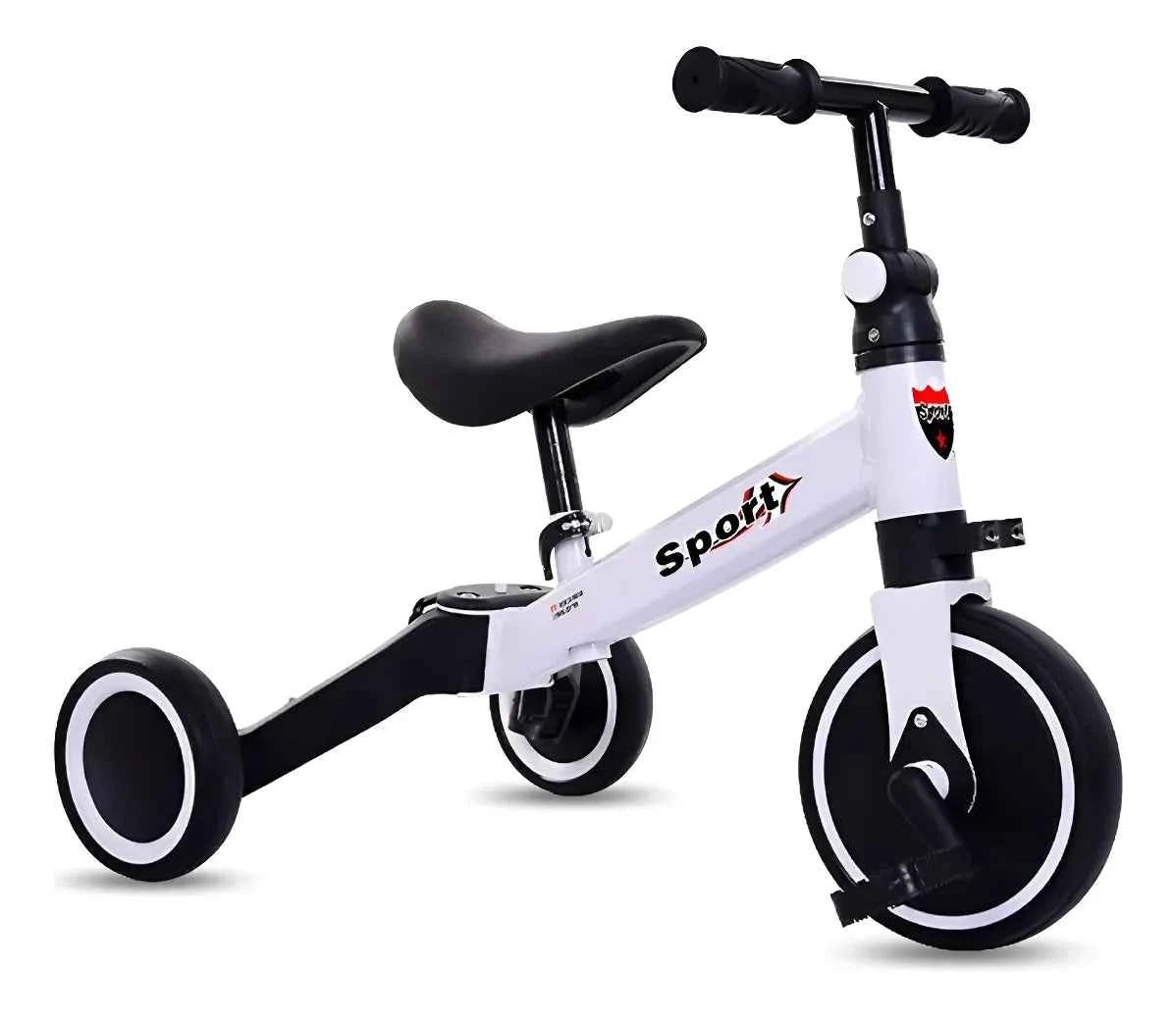 Triciclo infantil blanco 3 en 1 para paseo, equilibrio o regalo
