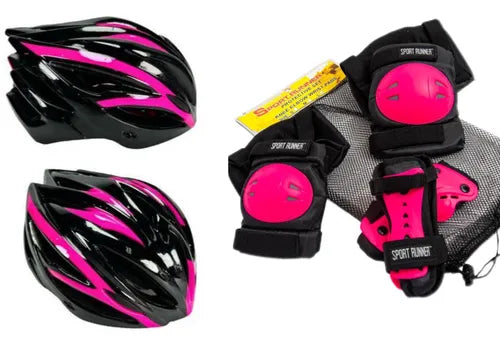 Kit Protecciones Patinaje Casco Rodilleras Coderas, Antifracturantes de muñecas