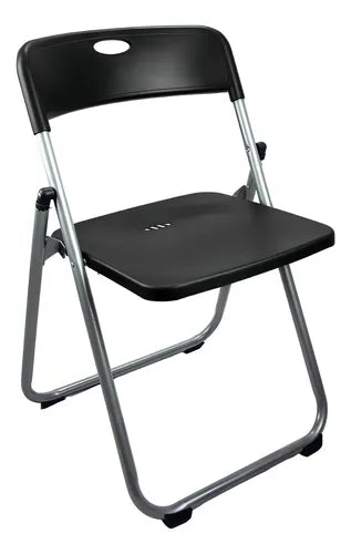 Sillas Color Negro Silla Plegable Plástico Reforzada