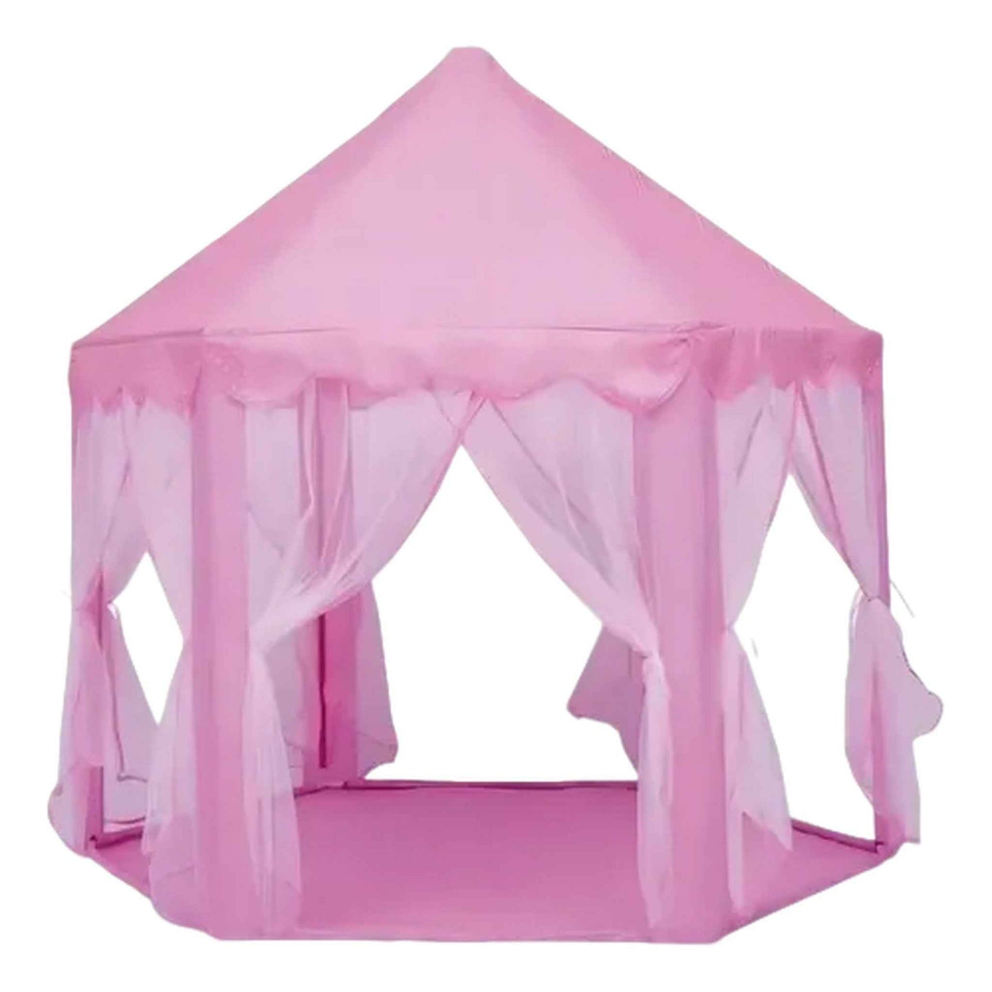 Carpa castillo rosada con velo para niñas, juego infantil o habitación