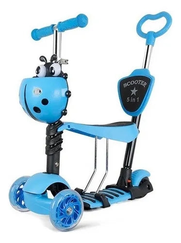 Monopatín Scooter 5 En 1 Mariquita Con Luces Color Verde