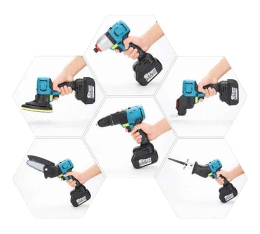 Taladro multifuncional 6 en 1 con piezas intercambiables para uso doméstico
