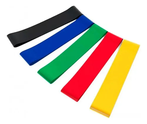 Kit Bandas Elásticas 5 Unidades + Guía De Ejercicio + Bolso