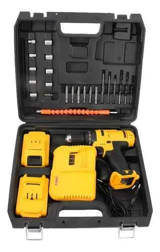 Kit de taladro atornillador 24V con maletín, batería y accesorios
