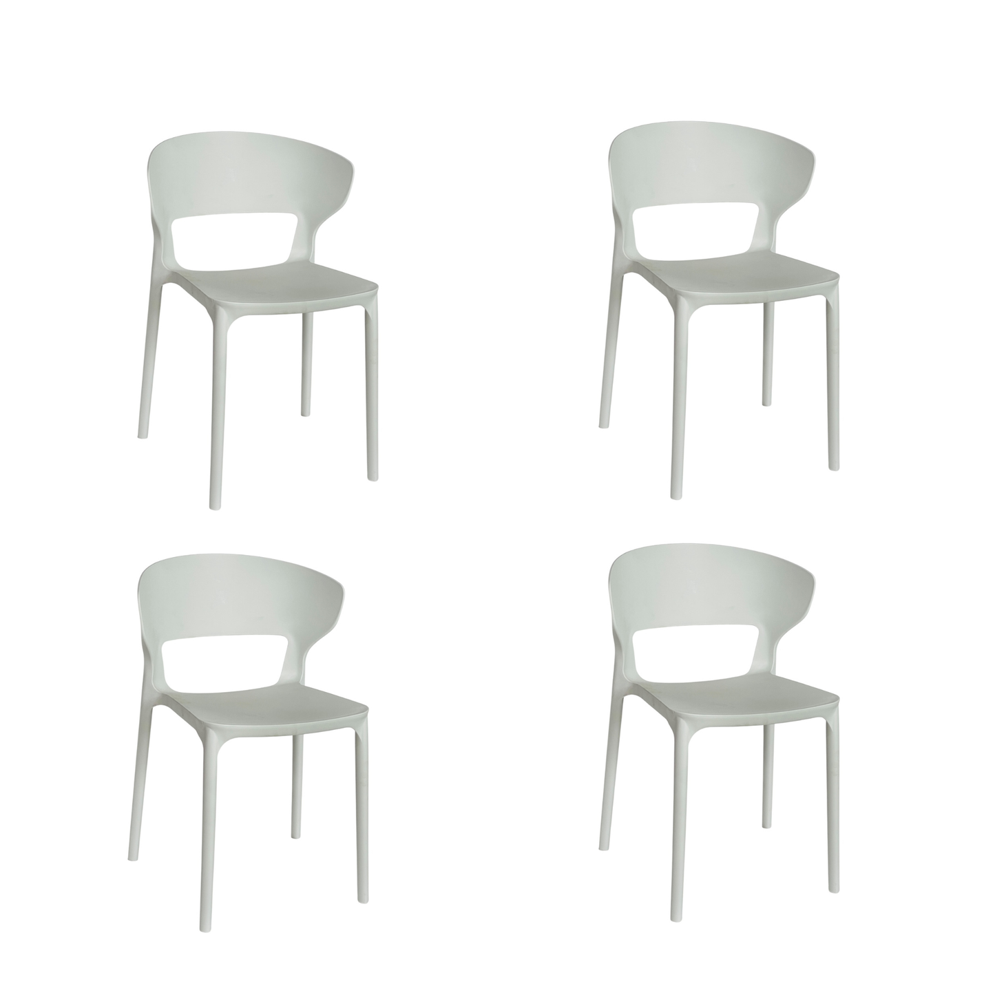 Silla Polipropileno Versa Negra set x4