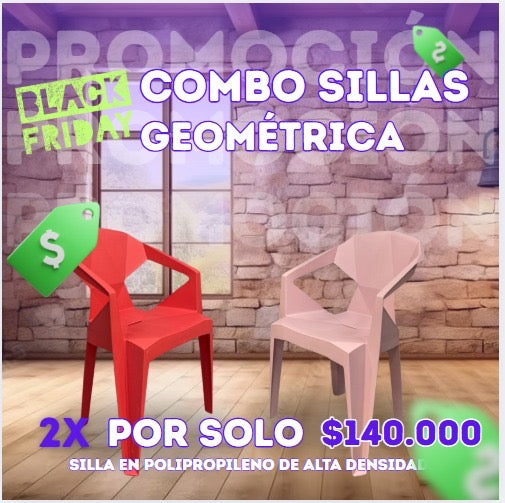 Sillas Geométricas Polipropileno x 2 unidades