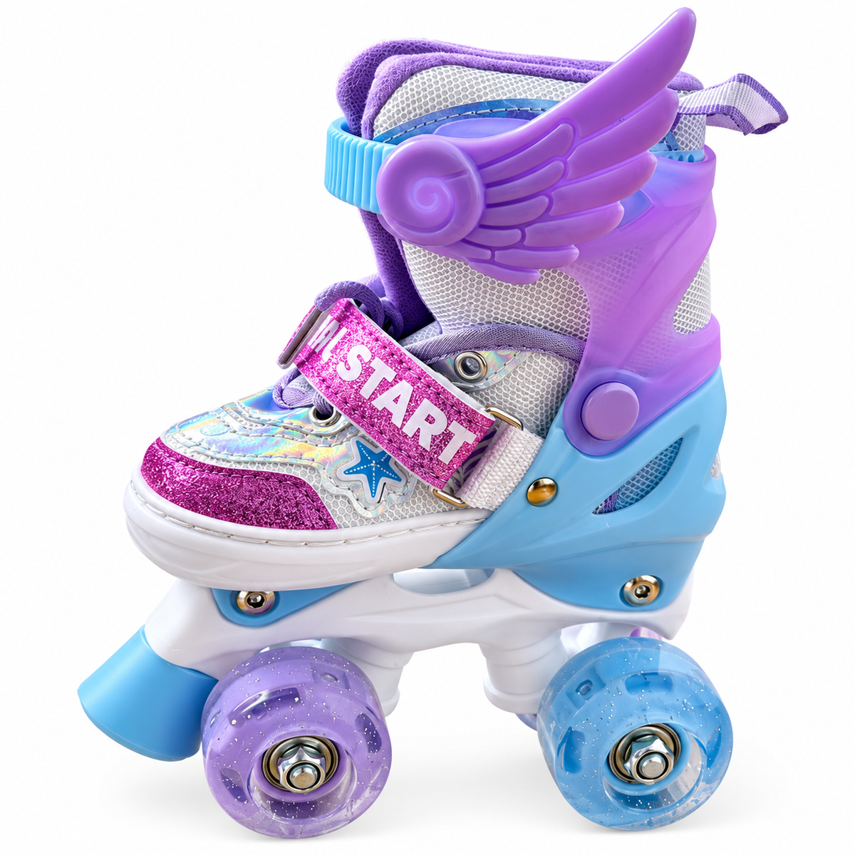 Patines Artisticos Con Alitas Con Luces En las 4 ruedas