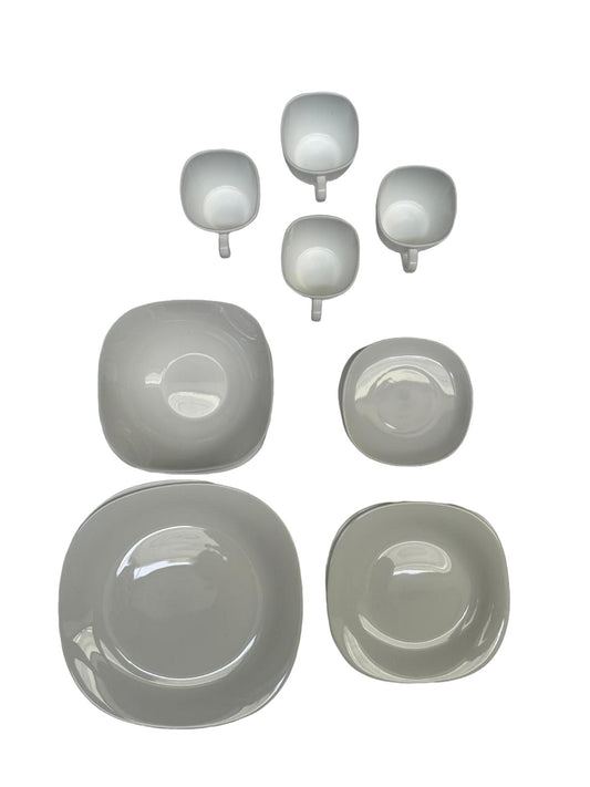 Vajilla 20 Piezas en Vidrio, diseño en Blanco