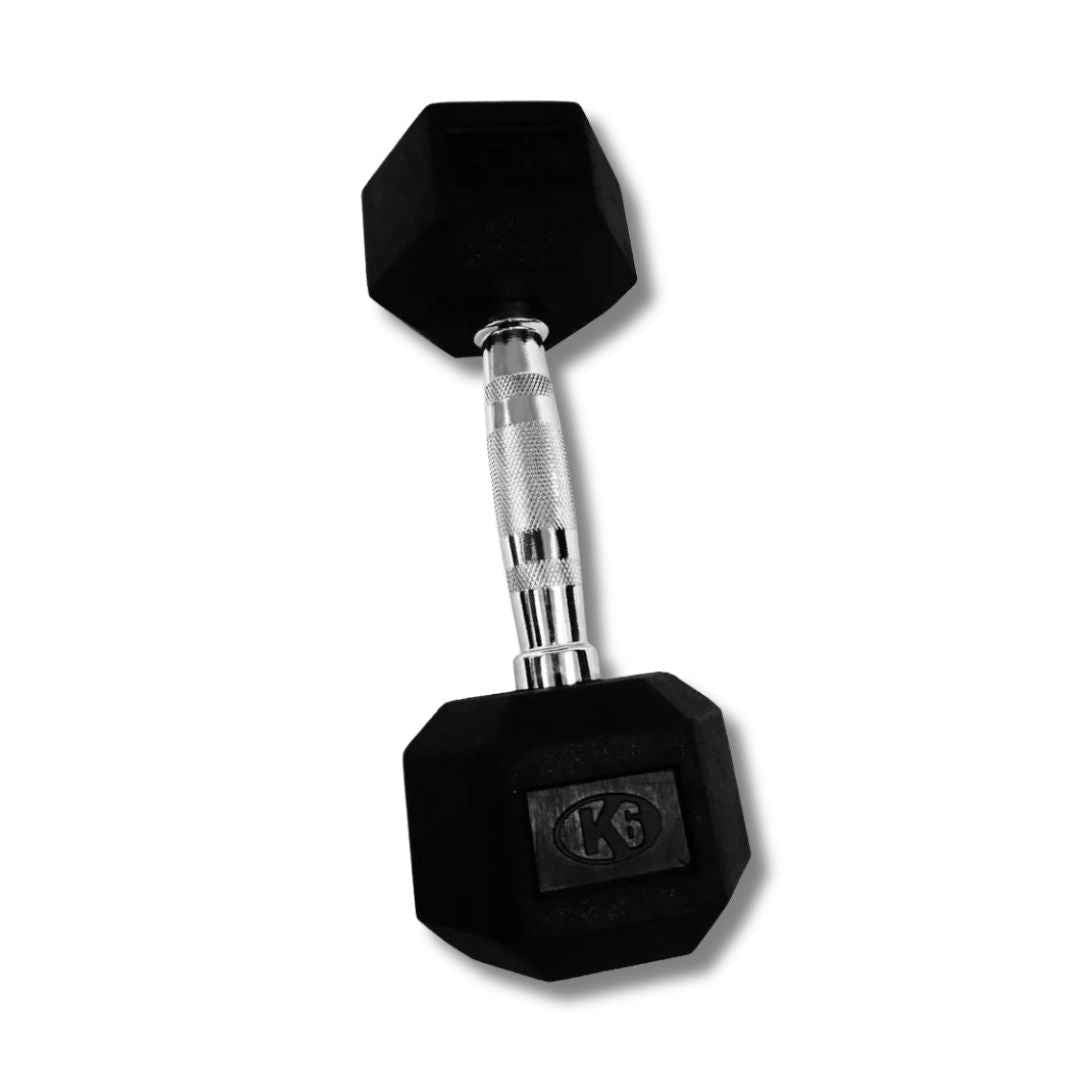 Par de mancuernas hexagonales encauchetadas de 4 kg para ejercicio en casa o gimnasio
