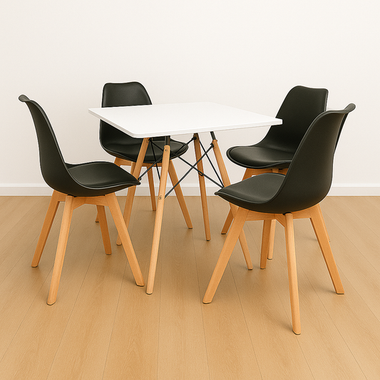 Comedor Minimalista mesa cuadrada con silla EMA