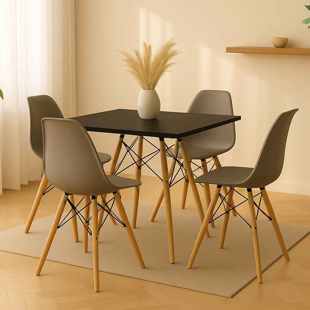 Comedor minimalista Eames cuadrado para cocina, hogar y espacios modernos