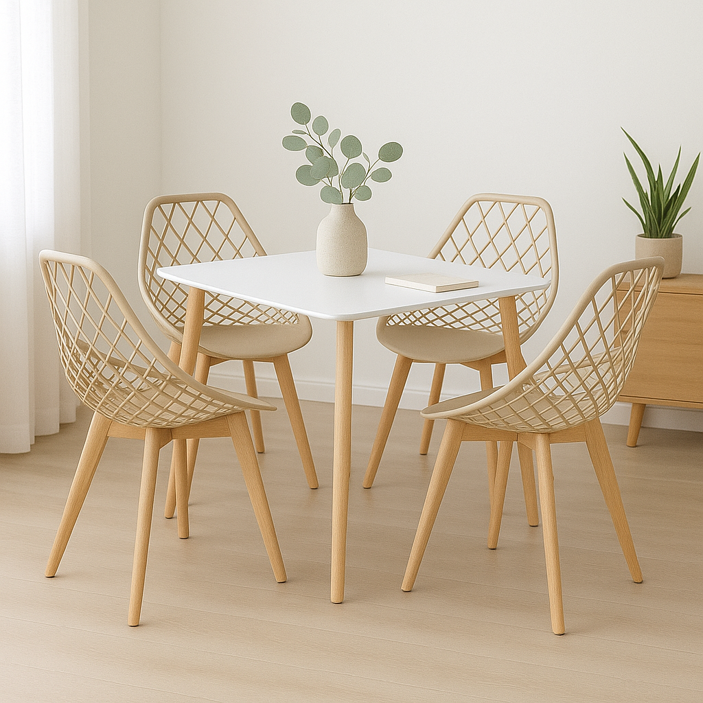 Combo Comedor de Mesa Emma Cuadrada - Con silla Turia