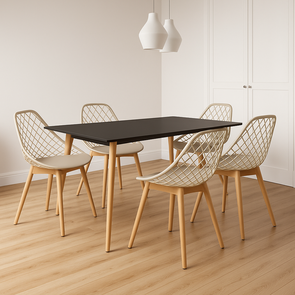 Combo Comedor de Mesa Emma Rectangular - Con 6 sillas Turia