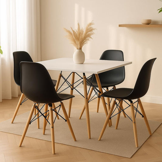 Comedor Minimalista mesa cuadrada Eames