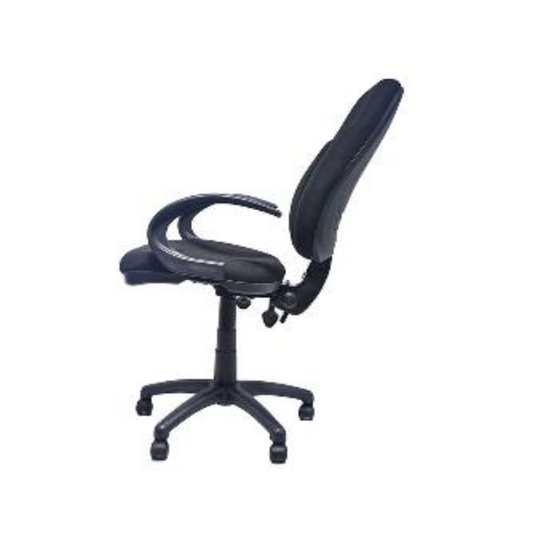 Vista lateral de silla secretarial ergonómica FocusChair para escritorio u oficina