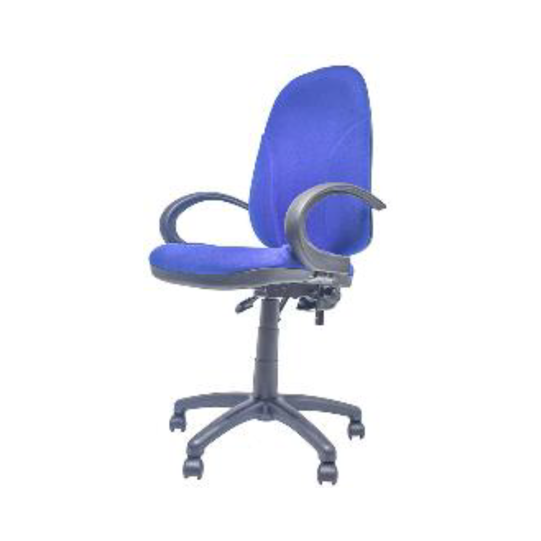 Silla secretarial FocusChair azul con base giratoria para oficina, estudio o negocio