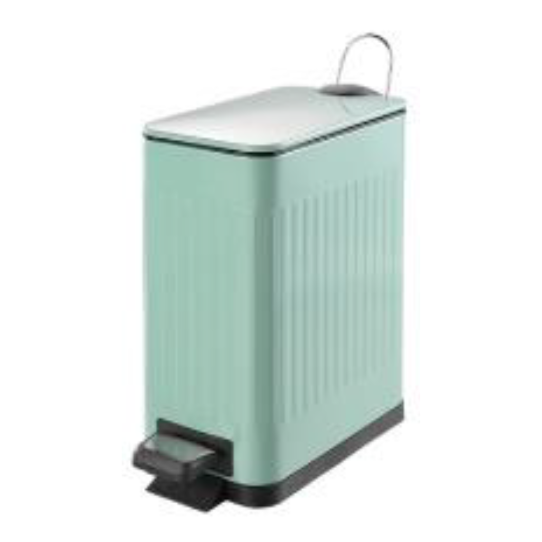 Caneca rectangular de pedal 10 litros en acero para hogar, oficina y uso comercial